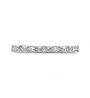 Shah Luxury 14K White Gold Round Diamond Half-Eternity Wedding Band