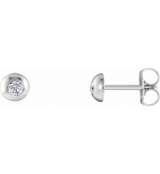 Platinum 1/8 CTW Diamond Domed Stud Earrings