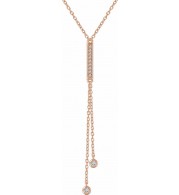 14K Rose 1/10 CTW Diamond Bar Y 16-18 Necklace