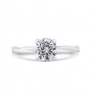 Shah Luxury 14K White Gold Solitaire Engagement Ring (Semi-Mount)