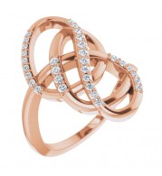 14K Rose 1/3 CTW Diamond Ring