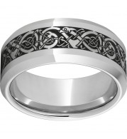 Serinium 10mm Beveled Edge Band with Viking Laser Engraving