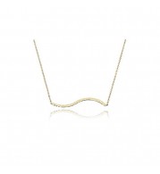 14K Yellow Gold Hammered Wave Necklace