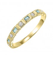 Gems One 10Kt Yellow Gold Diamond (1/12Ctw) & Aquamarine (1/8 Ctw) Ring