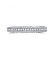 Shah Luxury 14K White Gold Round Diamond Half-Eternity Wedding Band