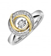 Gems One 10KT Yellow Gold & Diamond Rhythm Of Love Fashion Ring  - 1/10 ctw