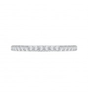 Shah Luxury Round Diamond Half-Eternity Wedding Band with Euro Shank In 14K White Gold