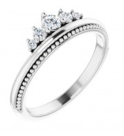 14K White 1/5 CTW Diamond Stackable Crown Ring