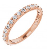 14K Rose 5/8 CTW Diamond French-Set Anniversary Band