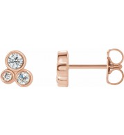14K Rose 1/5 CTW Diamond Geometric Cluster Earrings