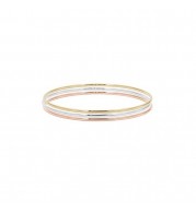 Carla Set of Three 14k Tri Tone Plain Bangles