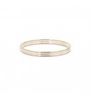 Carla Set of Three 14k Tri Tone Plain Bangles