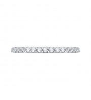 Shah Luxury 14K White Gold Round Diamond Wedding Band