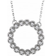 14K White 1/4 CTW Diamond Circle 16-18 Necklace