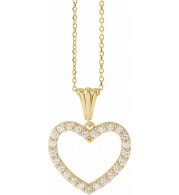 14K Yellow 1/2 CTW Diamond Heart 18 Necklace