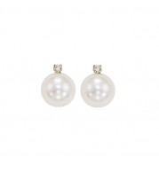 Gems One 14Kt White Gold Diamond (1/20Ctw) & Pearl (1 Ctw) Earring