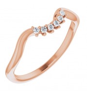 14K Rose .05 CTW Diamond Matching Band
