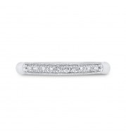 Shah Luxury 14K White Gold Diamond Wedding Band with Milgrain