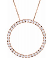 14K Rose 1 CTW Diamond Circle 18 Necklace