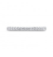 Shah Luxury 14K White Gold Half-Eternity Round Diamond Wedding Band