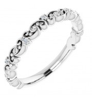 14K White .04 CTW Diamond Anniversary Band