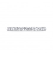 Shah Luxury 14K White Gold Round Cut Diamond Wedding Band
