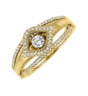 Gems One 14KT Yellow Gold & Diamond Rhythm Of Love Fashion Ring  - 1/4 ctw