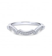 Gabriel & Co. 14k White Gold Victorian Curved Wedding Band