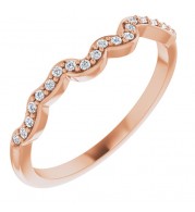 14K Rose .08 CTW Diamond Matching Band