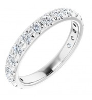 14K White 1 CTW Diamond French-Set Anniversary Band