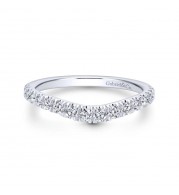 Gabriel & Co. 14k White Gold Contemporary Curved Wedding Band