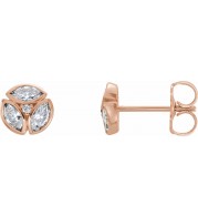 14K Rose 1/2 CTW Diamond Earrings