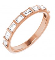 14K Rose 5/8 CTW Diamond Straight Baguette Anniversary Band
