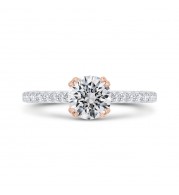 Shah Luxury 14K Two-Tone Gold Diamond Engagement Ring (Semi-Mount)