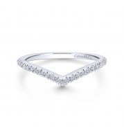 Gabriel & Co. 14k White Gold Contemporary Curved Wedding Band