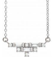 14K White 1/4 CTW Diamond Art Deco 18 Necklace