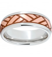 Serinium Domed Band with Copper Inlay and Volley Laser Engraving