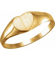 14K Yellow 6x6 mm Youth Heart Signet Ring
