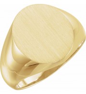 10K Yellow 16x14 mm Oval Signet Ring