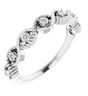 14K White 1/5 CTW Diamond Stackable Ring
