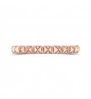 Shah Luxury 14K Rose Gold Round Diamond Wedding Band