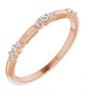 14K Rose 1/10 CTW Diamond Stackable Ring