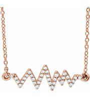 14K Rose 1/6 CTW Diamond Heartbeat 16-18 Necklace