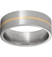 Titanium Flat Band with a 1mm 14K Yellow Gold Inlay and Satin Finish