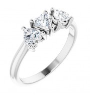 14K White 1 CTW Diamond Three-Stone Anniversary Band
