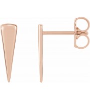 14K Rose 12x3.27 mm Triangle Earrings