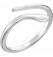 14K White Snake Ring