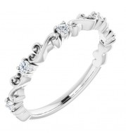 14K White 1/6 CTW Diamond Sculptural-Inspired Anniversary Band