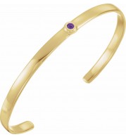 14K Yellow Amethyst Cuff 6 Bracelet