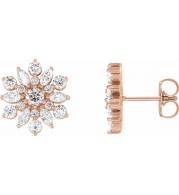 14K Rose 1 CTW Diamond Earrings